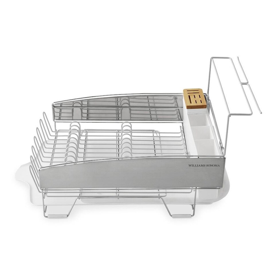 Williams Sonoma Dish Rack with Wine Glass Holder, White WilliamsSonoma AU